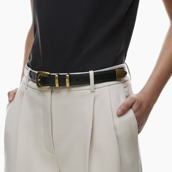 Aritzia Legendary Solid Brass Leather Wide Belt - Picture 1 of 4